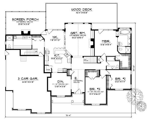 5 Bedroom Luxury Bungalow House Plans, 5 Bedroom Cottage House Plans