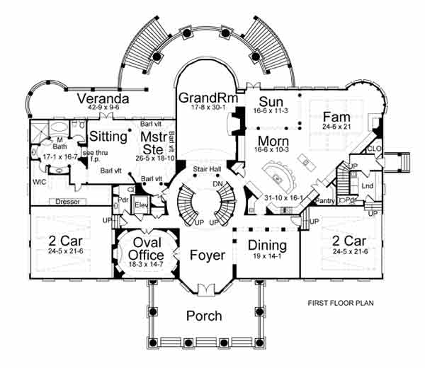 House Plan 98264 Greek Revival Style with 8210 Sq Ft, 6