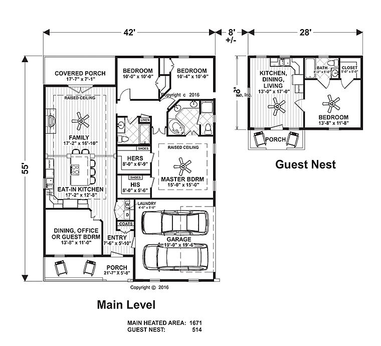 Home Plans with In-law Suites or Guest Rooms
