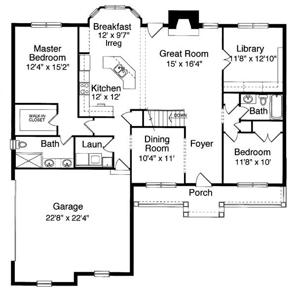 House Plan 98613 Ranch Style with 1700 Sq Ft, 3 Bed, 2 Bath