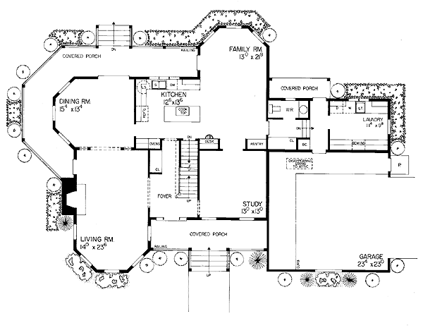 House Plan 99211 - Victorian Style with 3410 Sq Ft, 4 Bed, 3 Bath, 1 ...