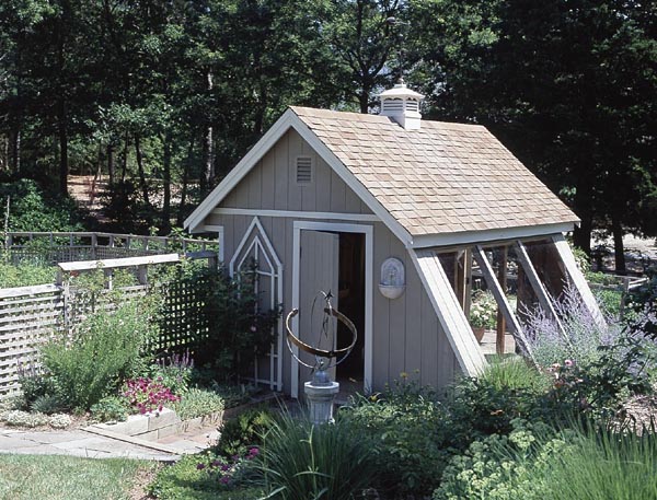 Greenhouse-Style Garden Shed - Plan 503499