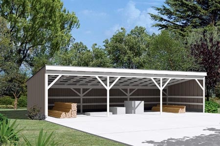 Pole Building - Open Shed - Plan 85946